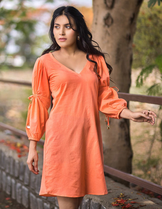 Apricot A-line Dress