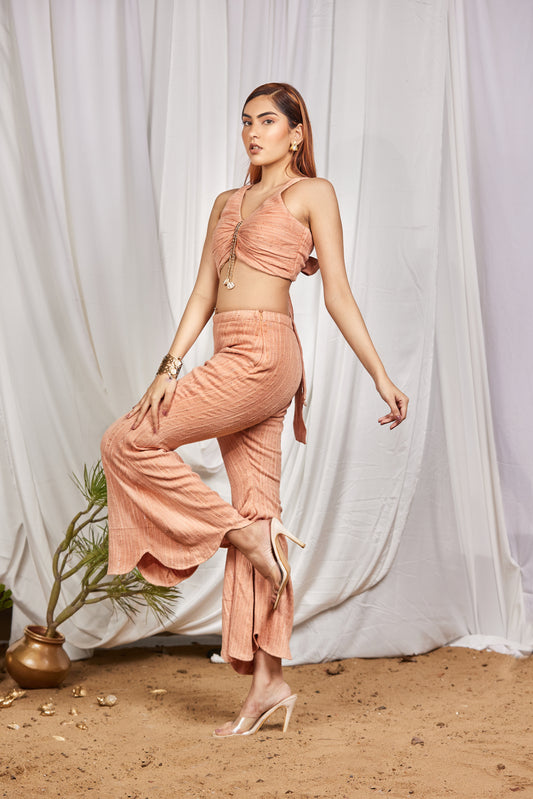 Marine muse apricot co-ord set