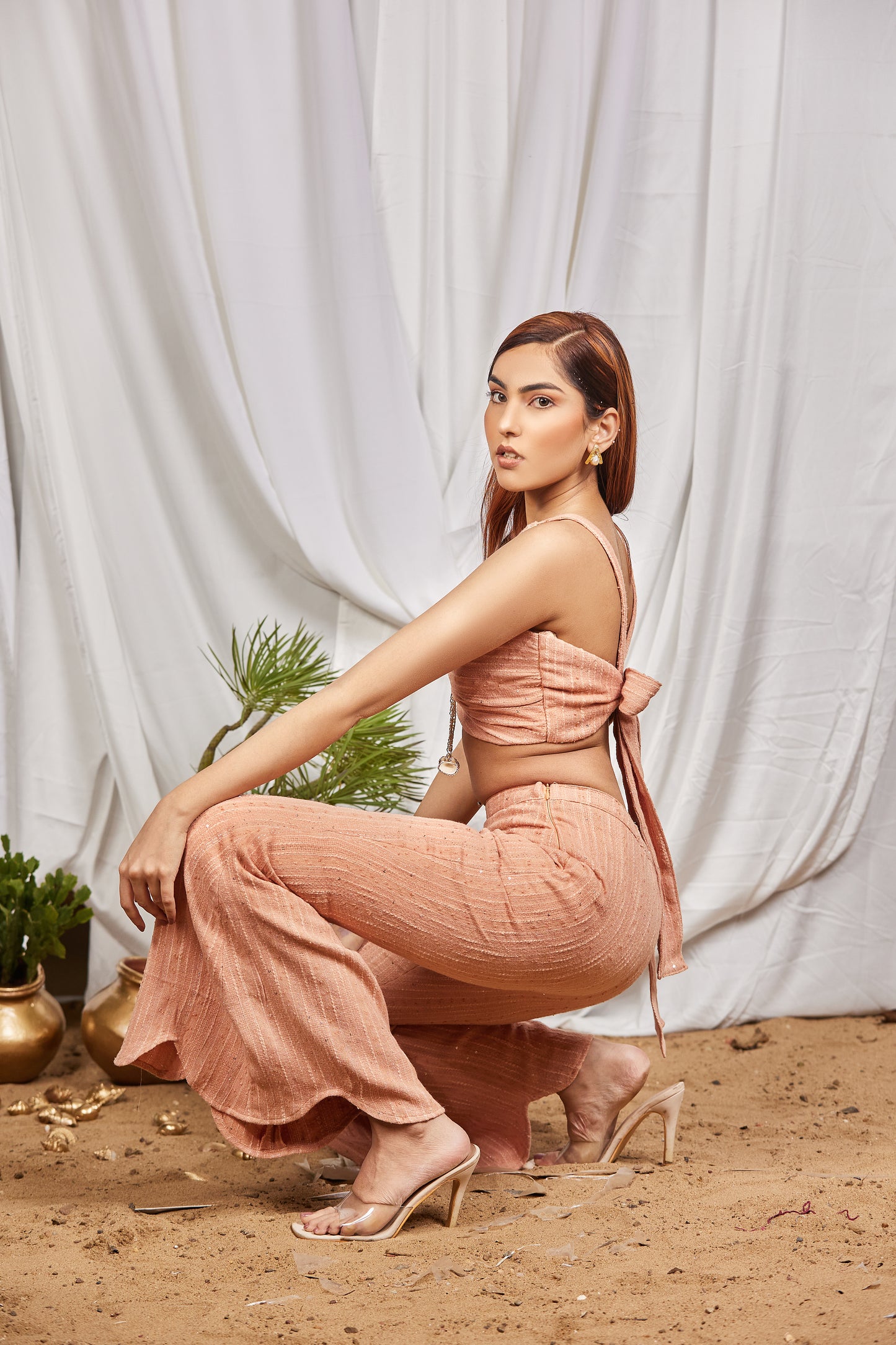 Marine muse apricot co-ord set