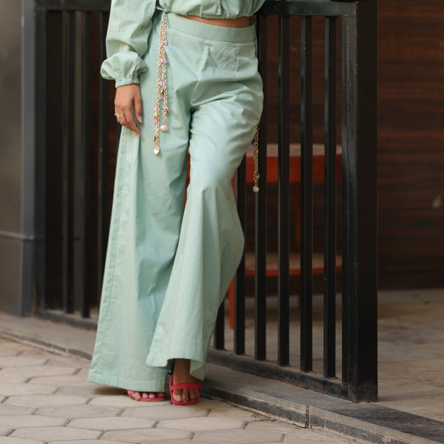 Spring Hue Green Flared Pant