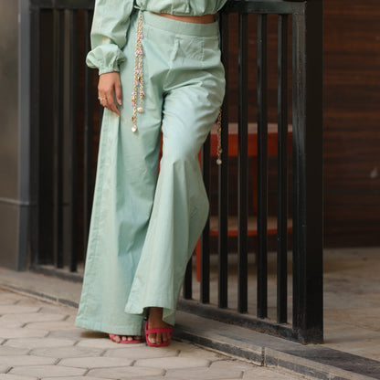 Spring Hue Green Flared Pant