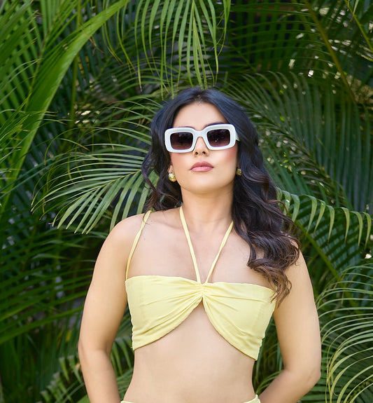 Cotton Candy Yellow Crop Top