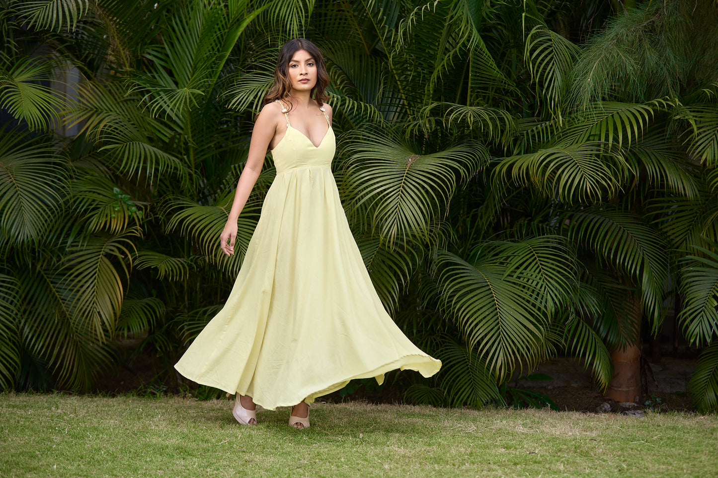 Cotton Candy Yellow Strappy Dress