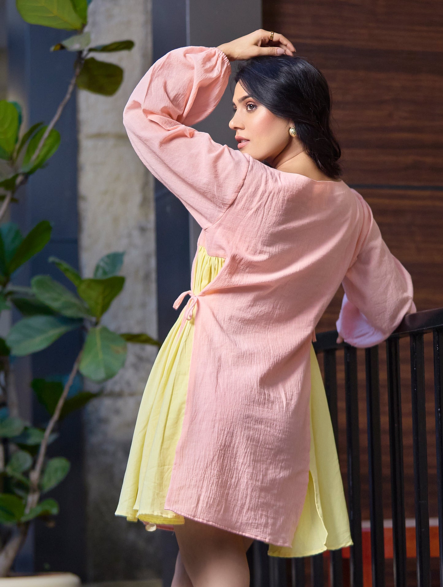 Peach & Yellow Blossom Dress